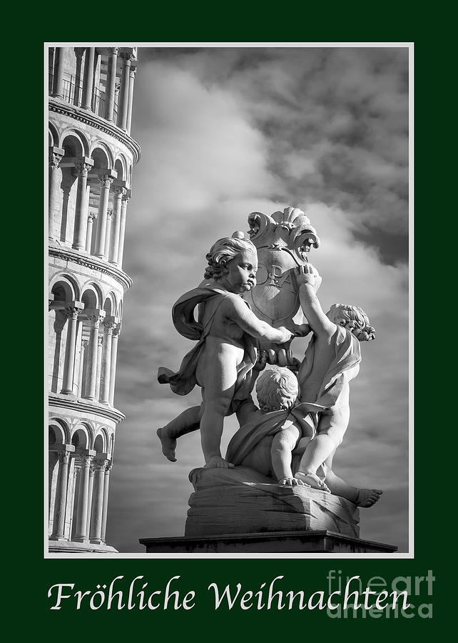 Holiday Photograph - Frohliche Weihnachten with Fountain of Angels #2 by Prints of Italy