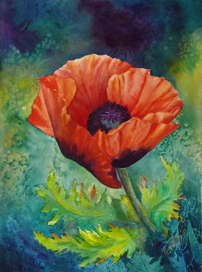 Nature Painting - From the Poppy Patch #1 by Karen Mattson