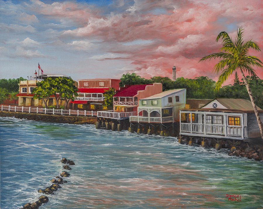 Sunset Painting - Front Street Lahaina At Sunset by Darice Machel McGuire