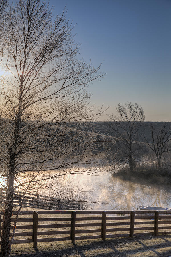 Winter sunrise in rural Kentucky Photograph by Alexey Stiop