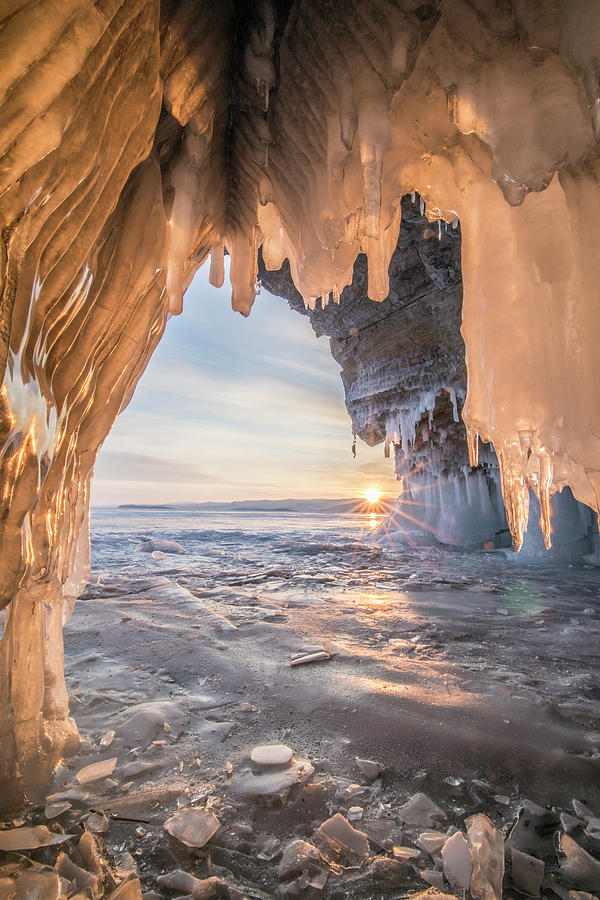 Frozen Cave At Lake Baikal, Irkutsk Photograph by Nestor Rodan - Fine ...