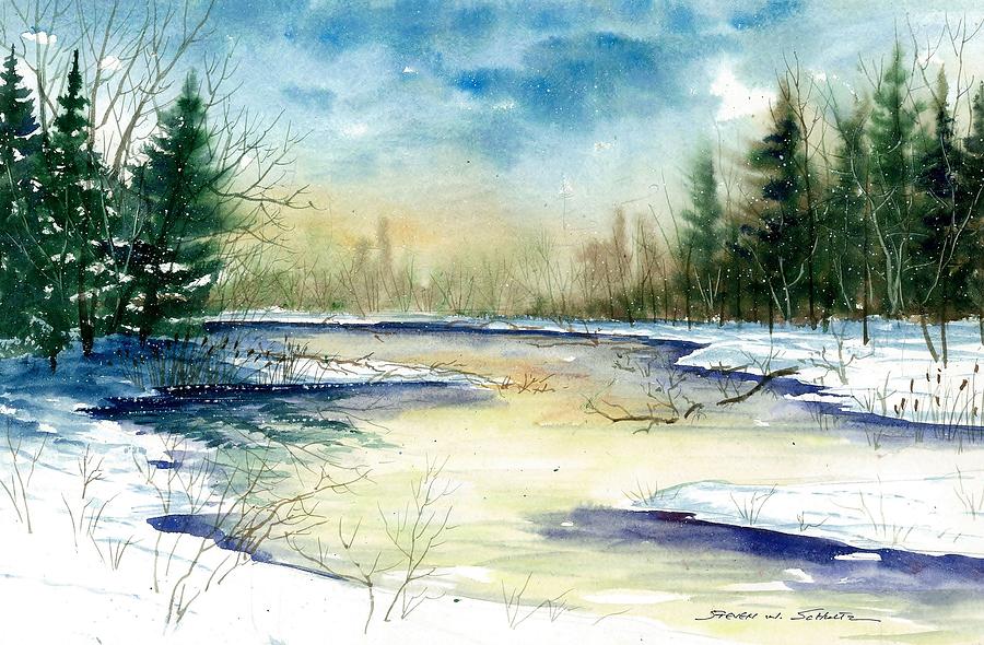 Winter Painting - Frozen Creek #1 by Steven Schultz