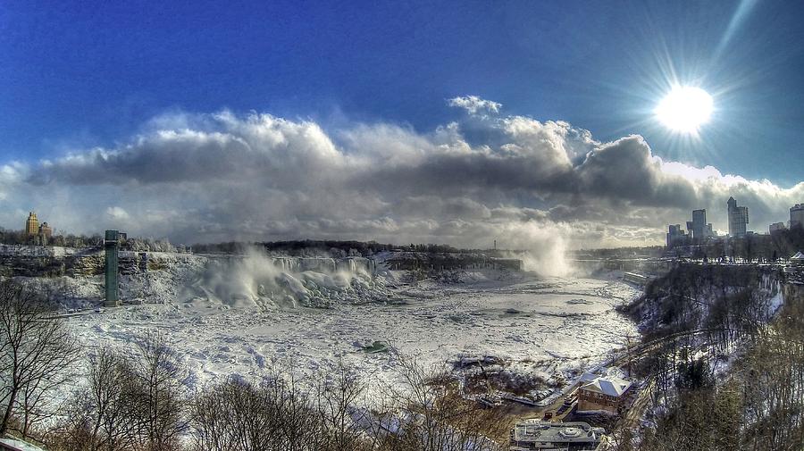 Frozen Niagara Falls at Dusk #1 Photograph by Paul James Bannerman