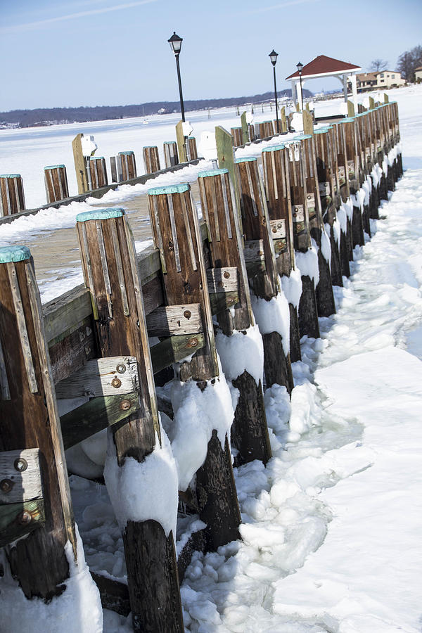 Frozen Northport Dock #1 Photograph by Susan Jensen