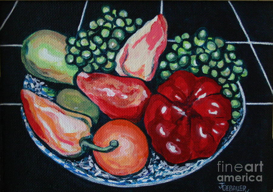 Fruit and Peppers #2 Painting by Joyce Gebauer