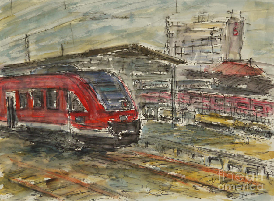 Fuerth railroad station #1 Painting by Almo M