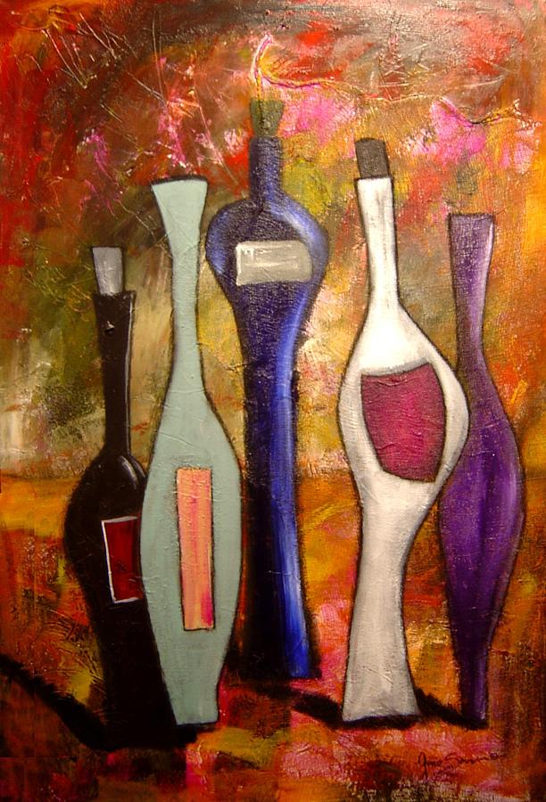 Funky Wine 7 Painting by Gino Savarino