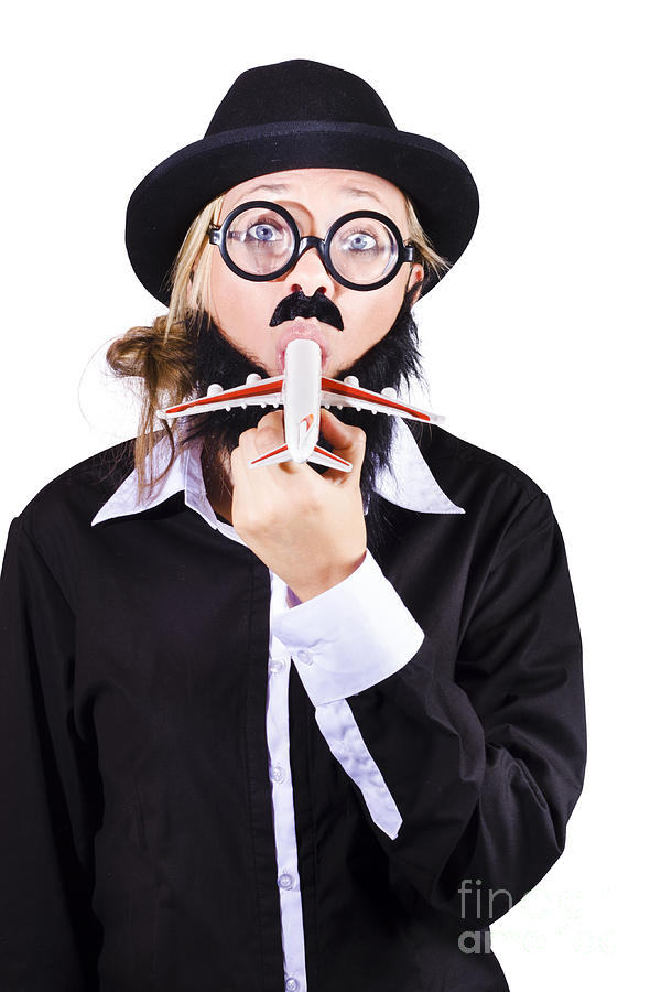 Abnormal Photograph - Funny Woman Eating Toy Plane by Jorgo Photography - Wall Art Gallery Abnormal Photograph - Funny Woman Eating Toy Plane by Jorgo Photography - Wall Art Gallery