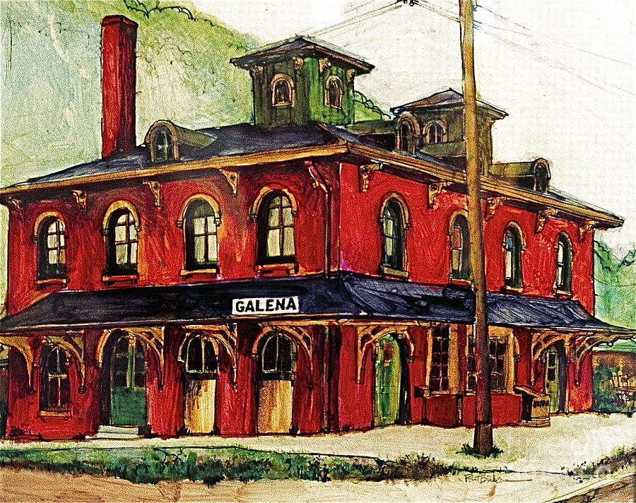 Galena Train Station Illinois #2 Painting by Robert Birkenes