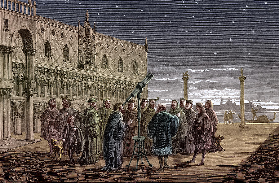 Telescope Photograph - Galileo Demonstrates Telescope, 1609 #2 by Science Source