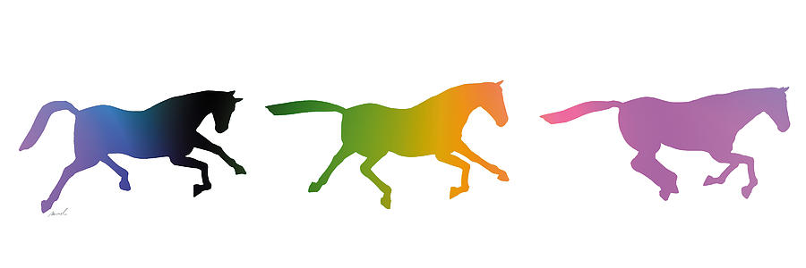 Galloping Horses Digital Art