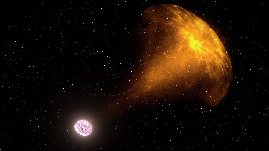 Gamma Ray Burst From Colliding Neutron Stars Photograph by Nasa's