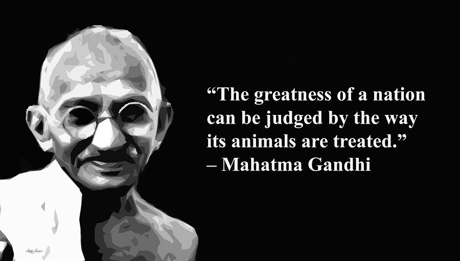 Gandhi on animals Painting by ArtGuru Official - Fine Art America