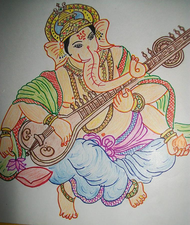 Ganesha Drawing by Piya Joshi - Fine Art America