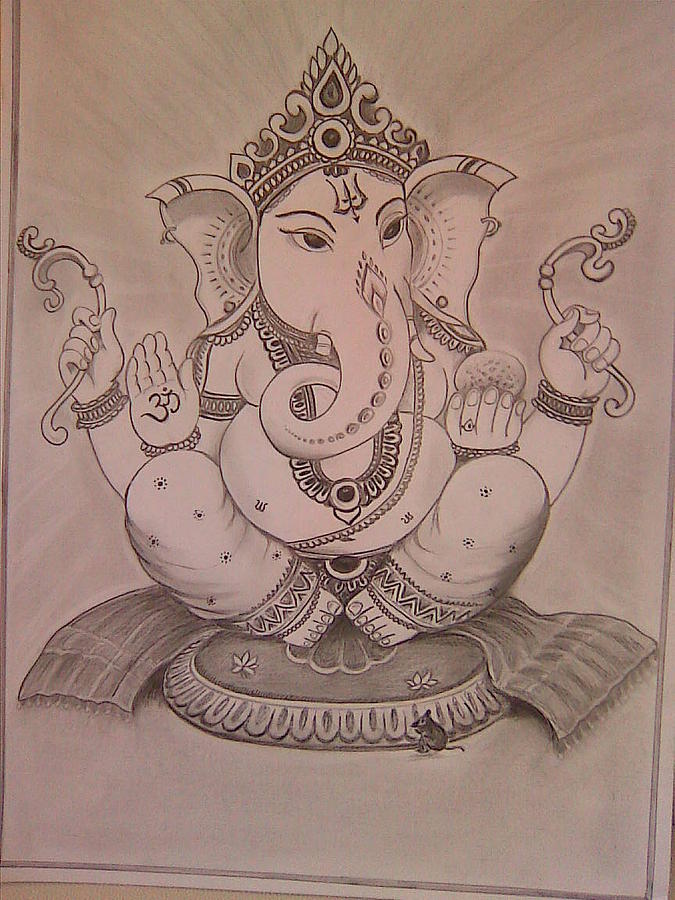 Ganesha Drawing by Tilak Shetty - Fine Art America