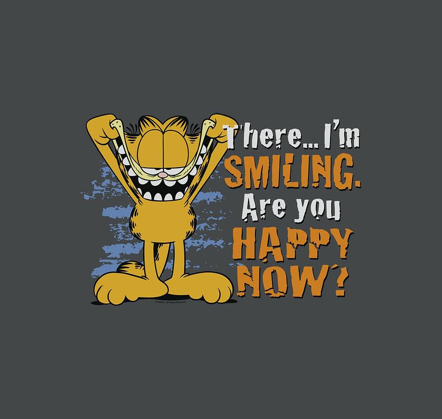 Cat Digital Art - Garfield - Smiling #1 by Brand A