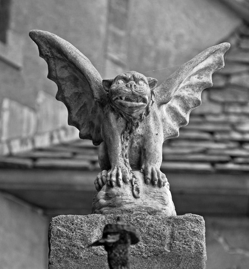Gargoyle on the perch at Hammond Castle  #1 Photograph by John Hoey