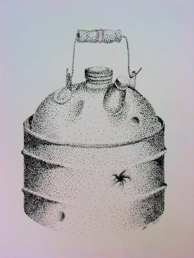 Gas Can Drawing by Dawn Henderson Fine Art America