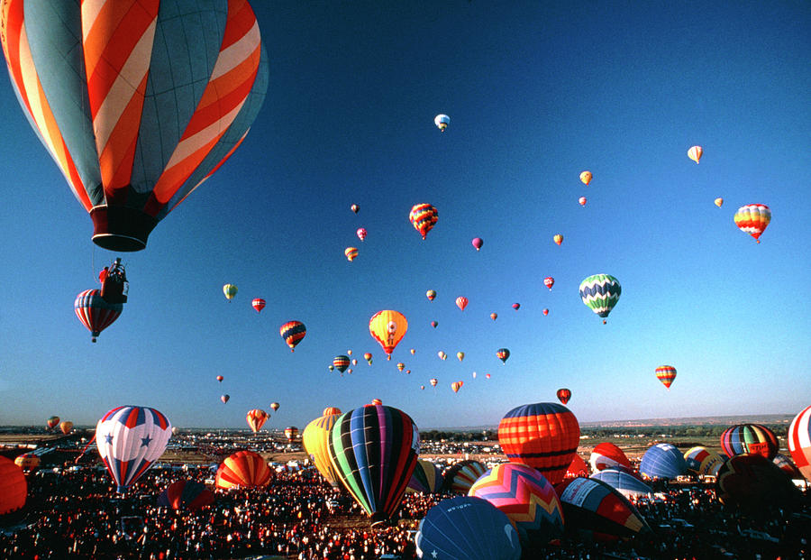 Gathering Of Hot Air Balloons #1 Photograph by Peter Menzel/science Photo Library