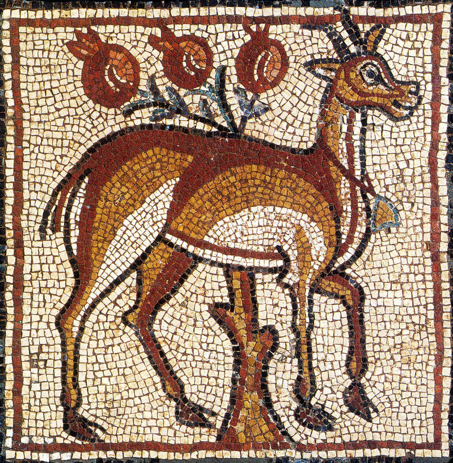 Gazelle, Byzantine Mosaic, 6th Century #1 Photograph by Science Source