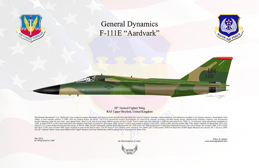 General Dynamics F-111E Aardvark #1 Digital Art by Arthur Eggers