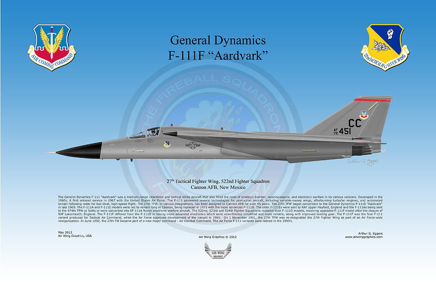 General Dynamics F-111F Aardvark #2 Digital Art by Arthur Eggers