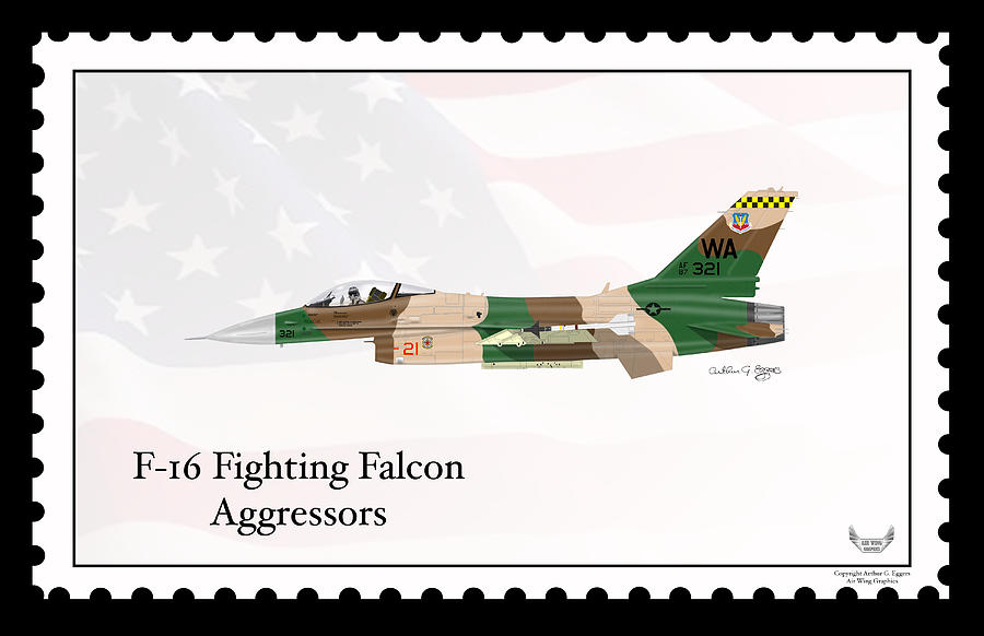 General Dynamics F-16 Fighting Falcon Aggressors #4 Digital Art by Arthur Eggers