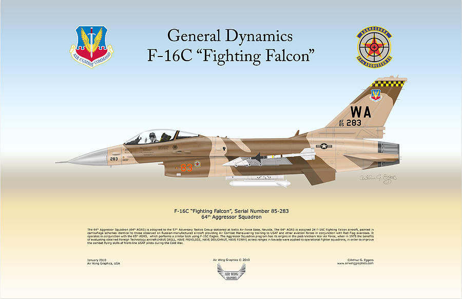 General Dynamics F-16 Fighting Falcon #2 Digital Art by Arthur Eggers