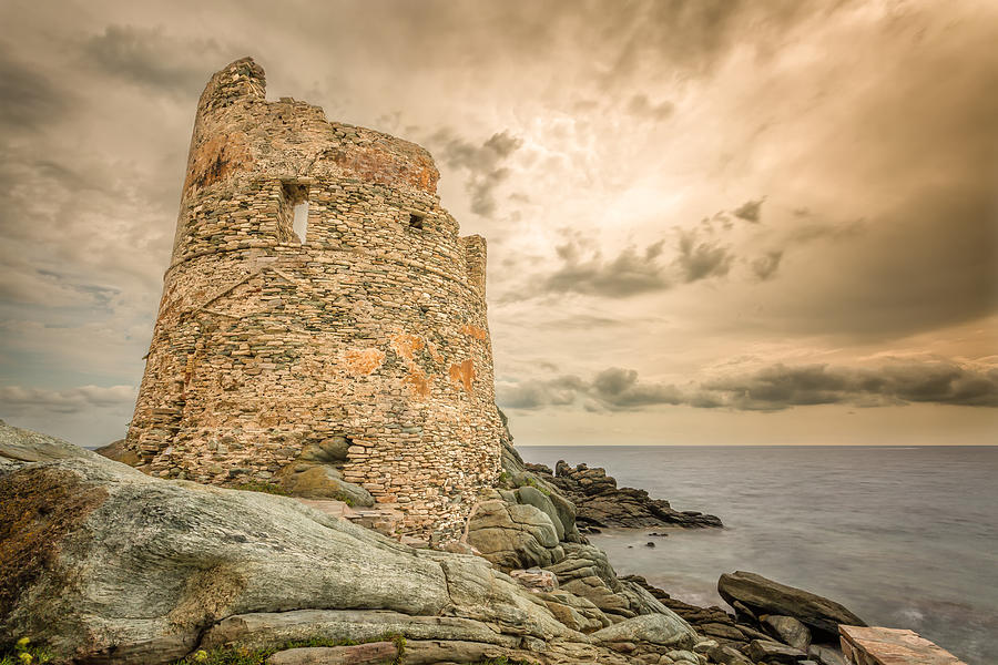 Genoese tower at Erbalunga On Cap Corse in Corsica Photograph by Jon ...