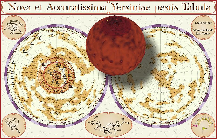 Abstract Photograph - Genome Map Of Yersinia Pestis Bacteria #1 by Thomas Fester/science Photo Library