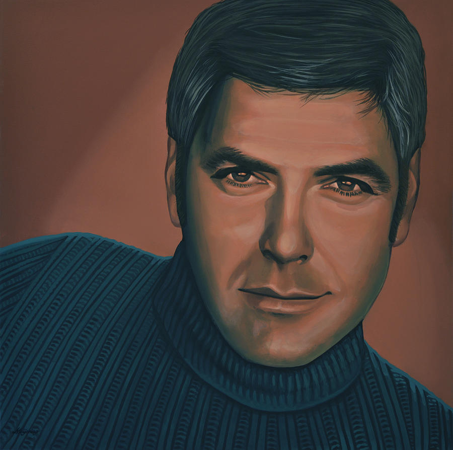 George Clooney Painting Painting by Paul Meijering