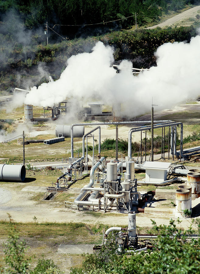 Pipe Photograph - Geothermal Power Station #1 by Steve Allen/science Photo Library