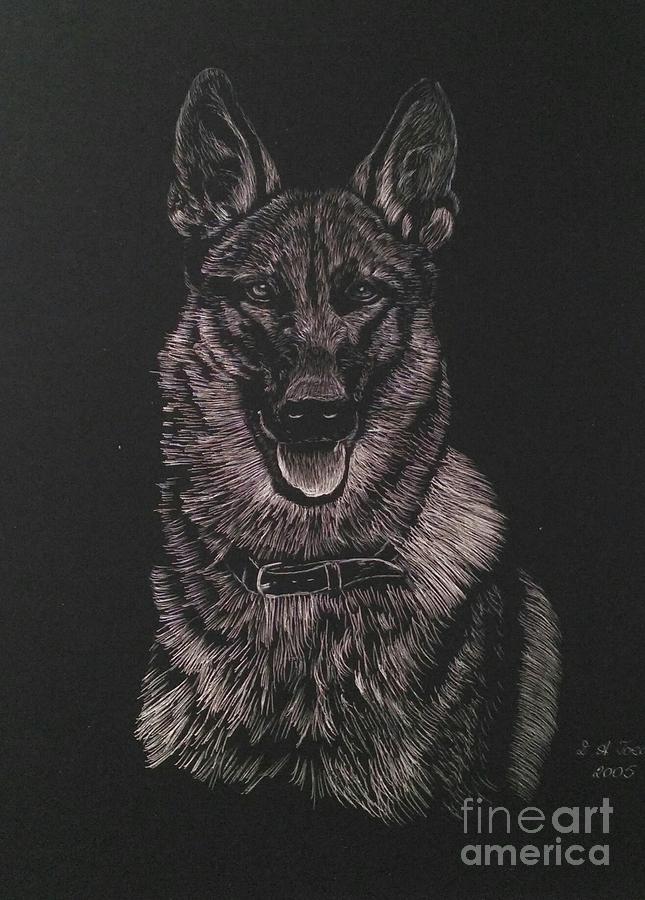 Dog Painting - German Shepard #1 by Daniela Abrams