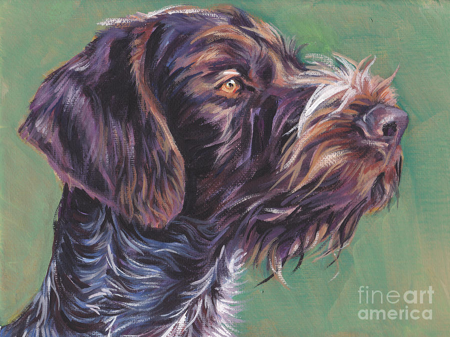 German Wirehaired Pointer #2 Painting by Lee Ann Shepard