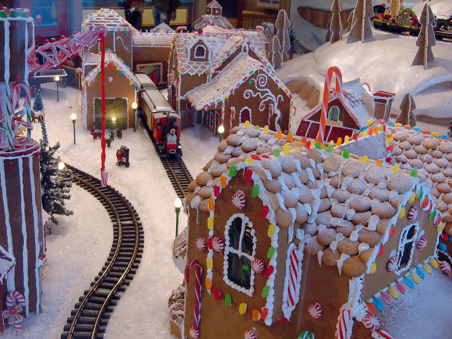 Gingerbread House Miniature Train #1 Photograph by Ellen Tully