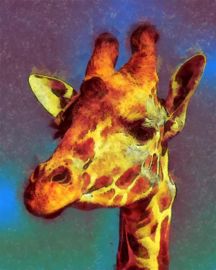 Giraffe Digital Art - Giraffe Abstract #2 by Ernest Echols