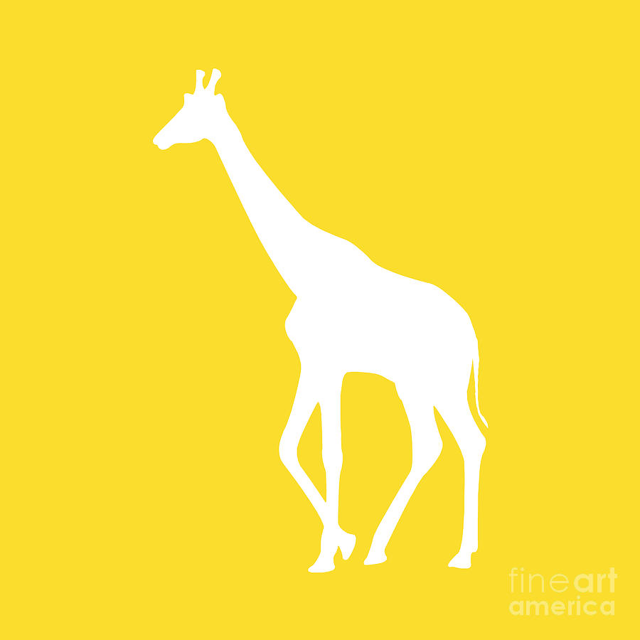Animal Digital Art - Giraffe in Golden and White #1 by Jackie Farnsworth