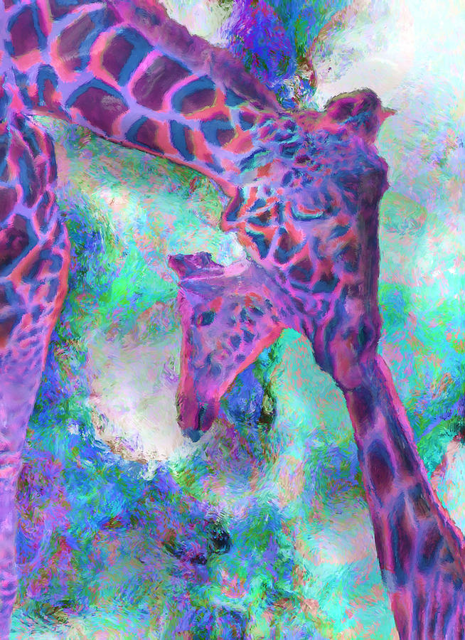 Abstract Painting - Giraffes - Happened At The Zoo #2 by Jack Zulli