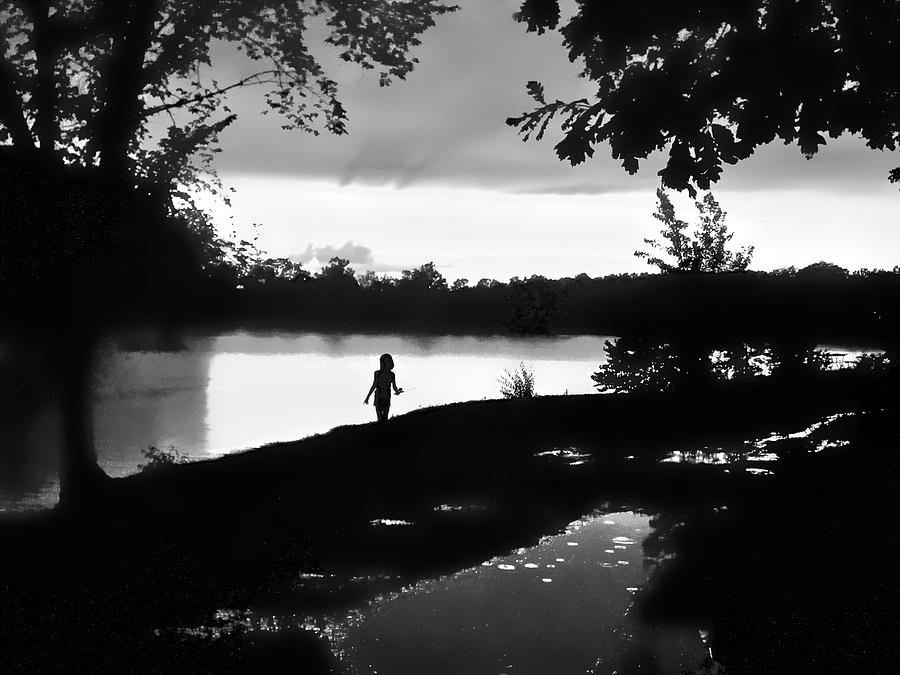 Girl Fishing Silhouette Photograph by Larry Bodinson - Pixels