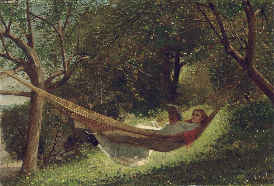 Winslow Homer Painting - Girl in the Hammock #1 by Celestial Images