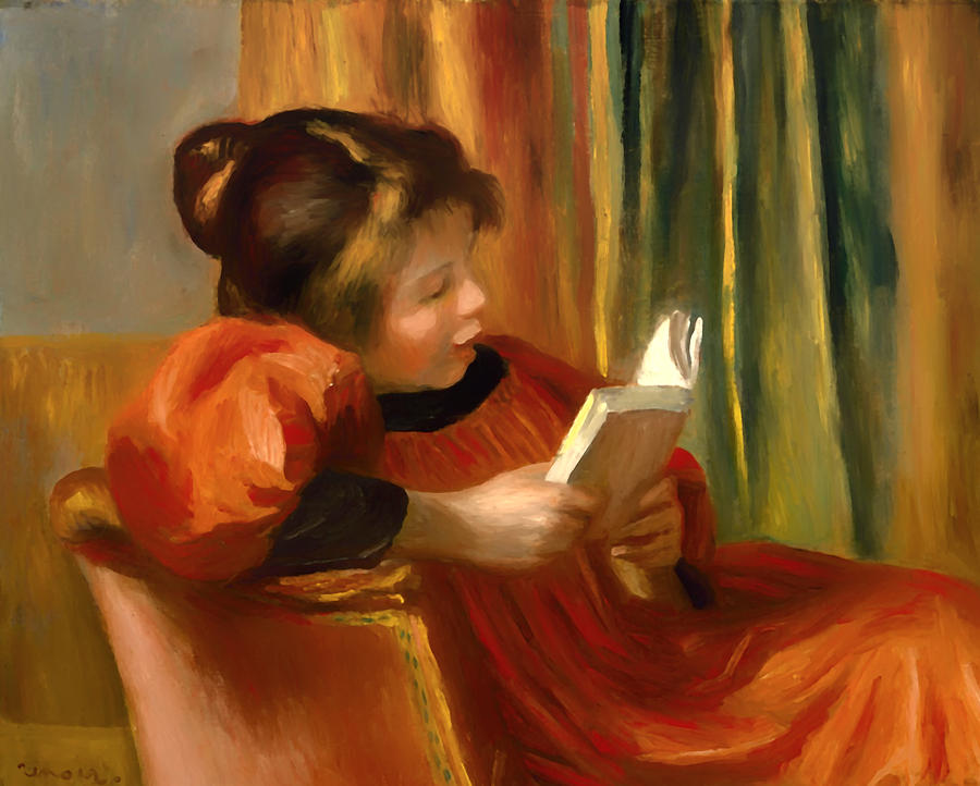 Girl Reading #2 Painting by Pierre-Auguste Renoir