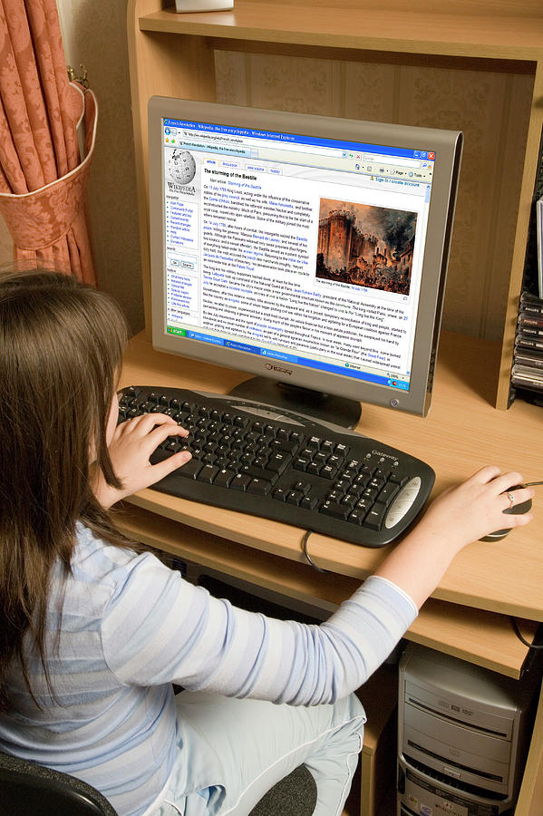 Girl Studying Online #1 Photograph by Paul Rapson/science Photo Library
