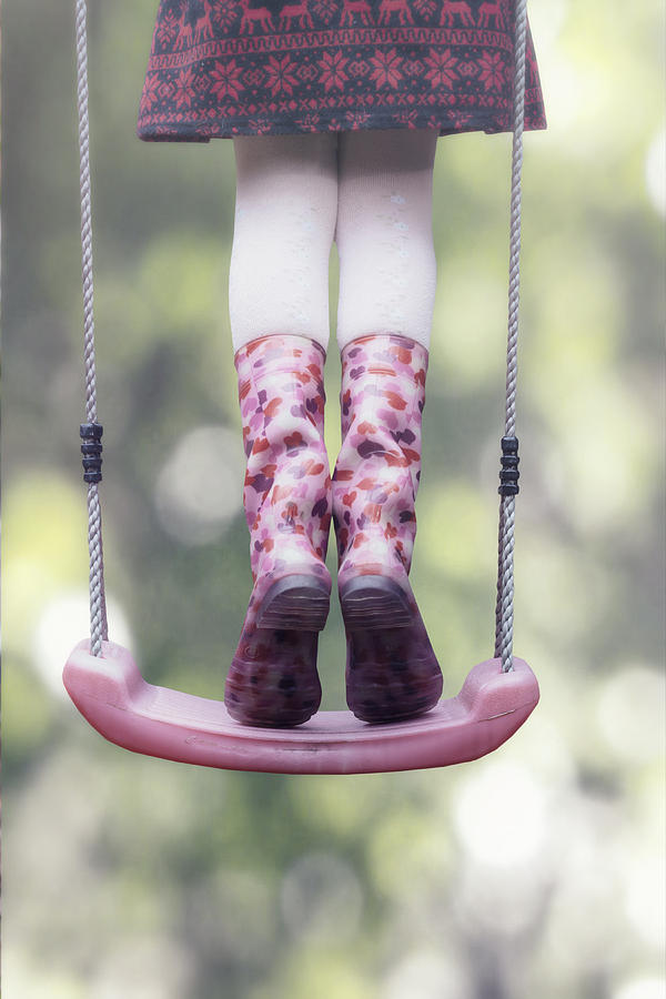 Boot Photograph - Girl Swinging #1 by Joana Kruse