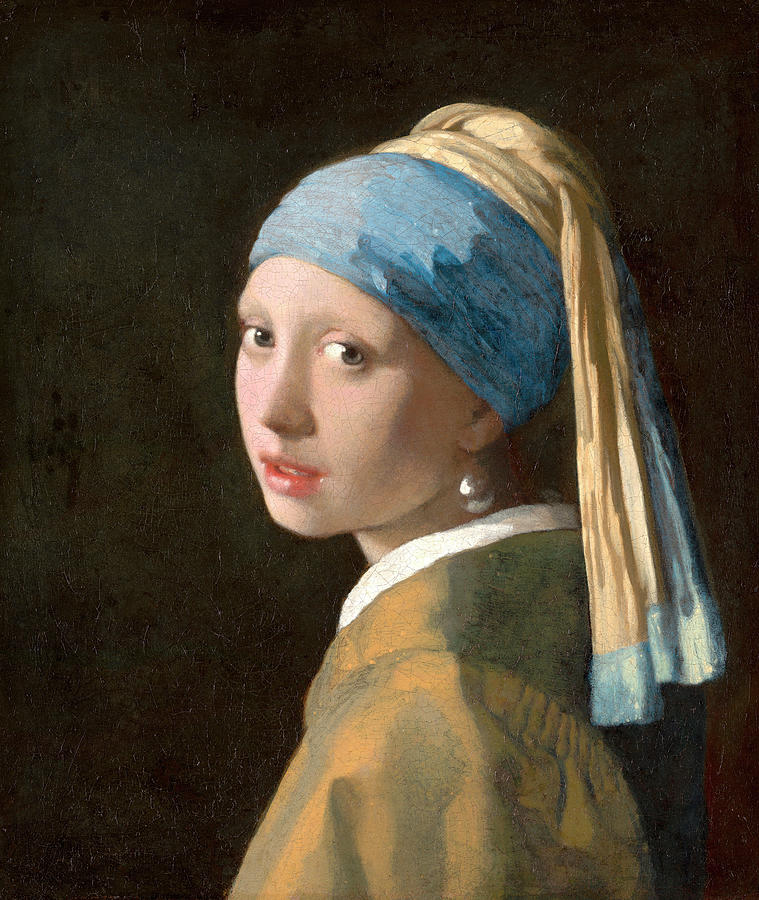 Girl With A Pearl Earring Painting - Girl with a Pearl Earring #14 by Johannes Vermeer
