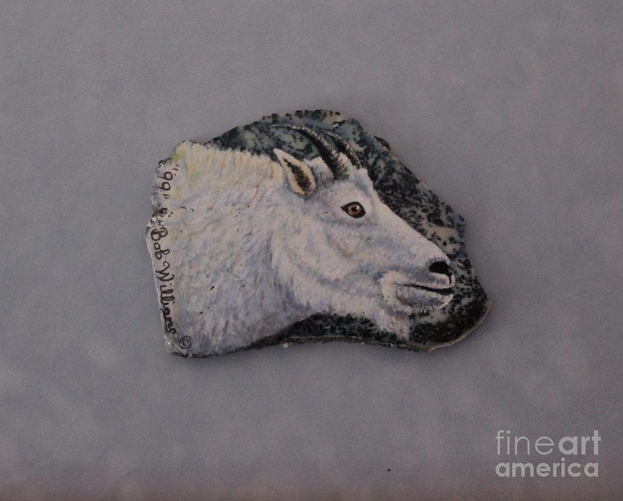 Glacier Park Mountain Goat Painting by Bob Williams