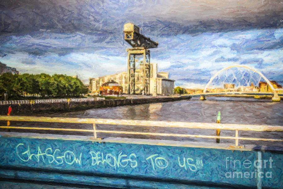 Bridge Digital Art - Glasgow belongs to Us #1 by Liz Leyden