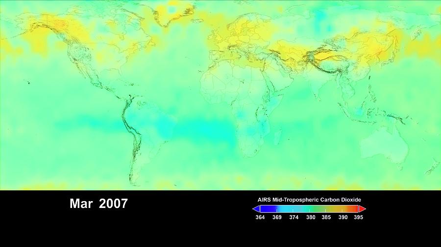 Global Carbon Dioxide Levels #1 Photograph by Nasa/science Photo Library