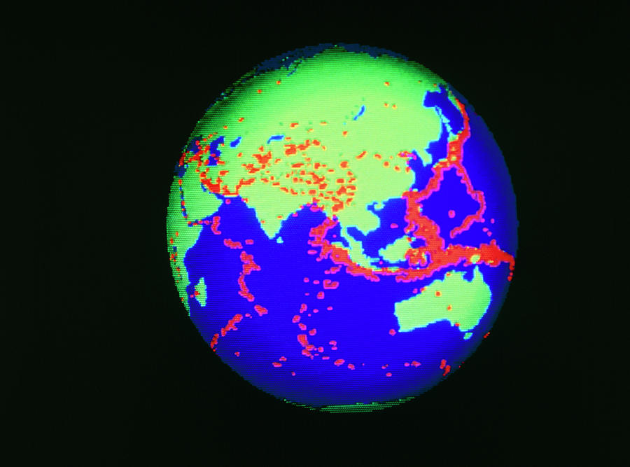 Global Distribution Of Large Earthquakes 196387 Photograph by Mehau