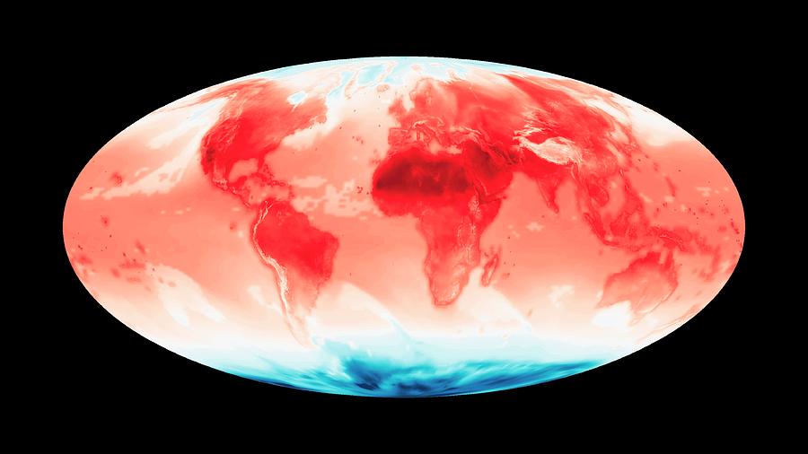 Temperature Photograph - Global Maximum Air Temperature #1 by Nasa Earth Observatory/nasa Earth Exchange (nex)