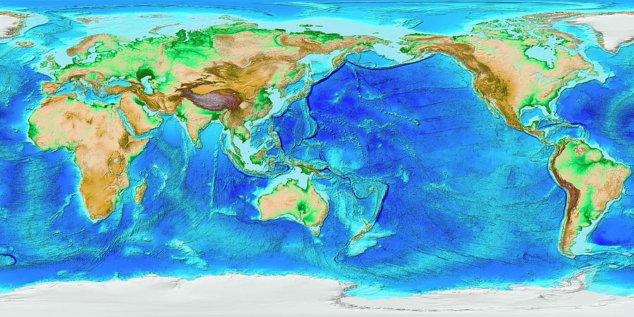 Global Topography Photograph By Noaascience Photo Library Fine Art America 0463